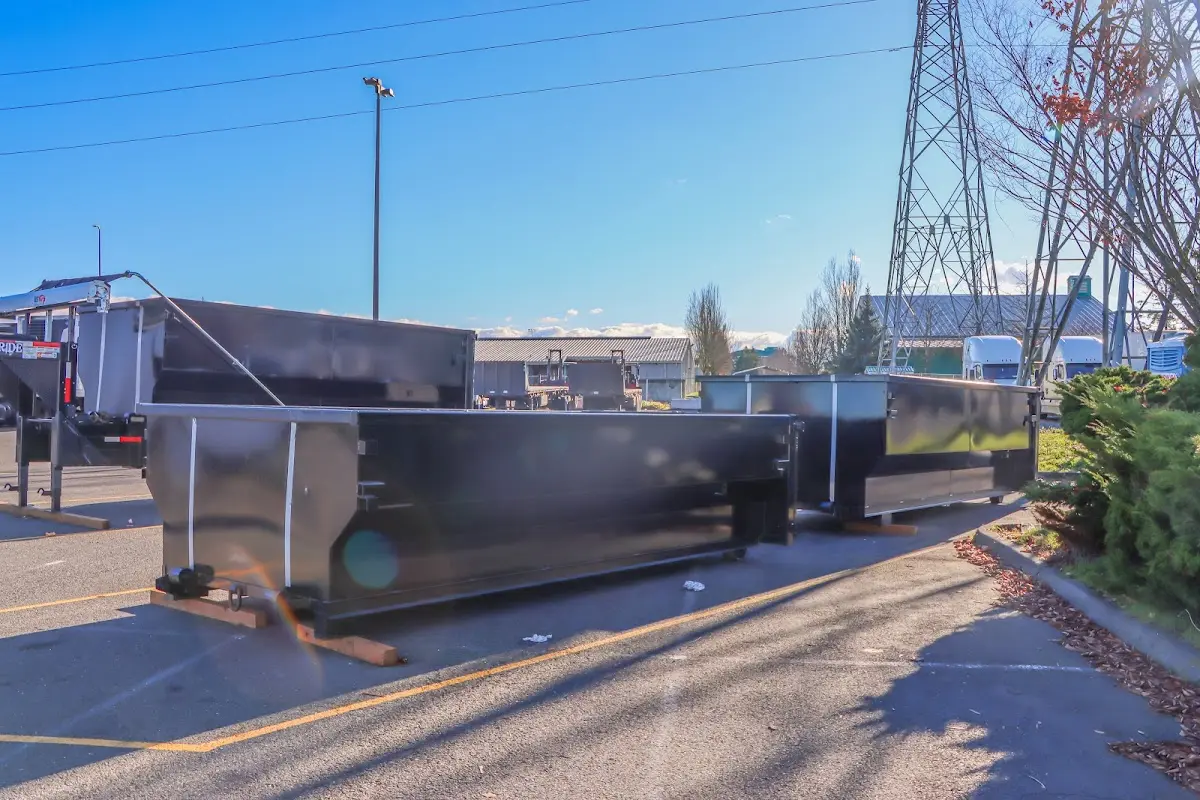 Roll-off dumpster ready for waste disposal at job site for Construction Dumpster Rental in Charlottesville